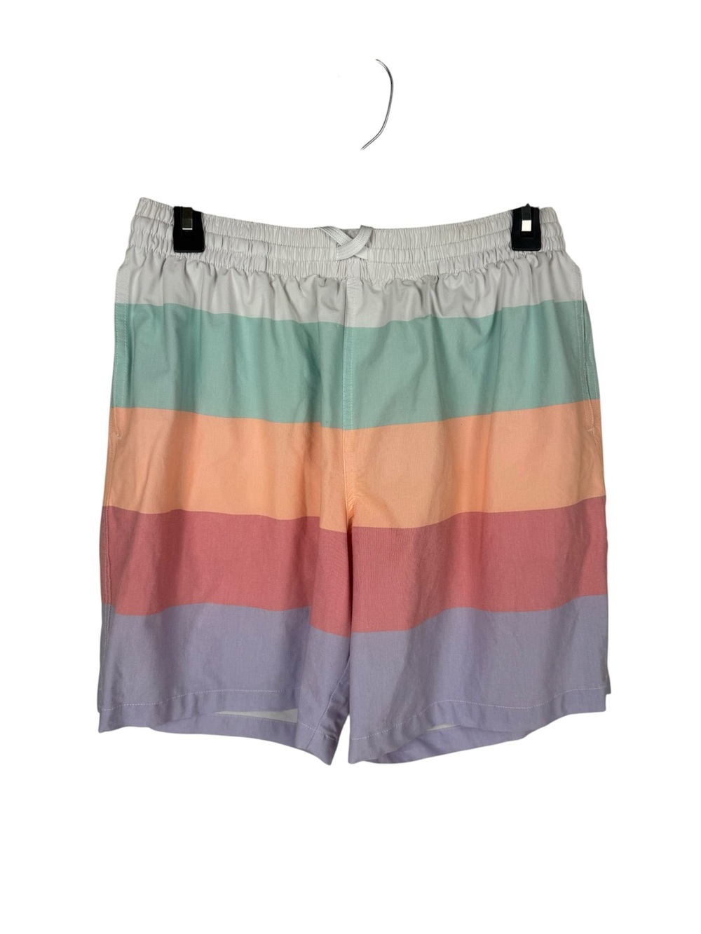 Chubbies Weekends Pastel Multicolored Striped Lined Swim Trunks Size Large 7”
